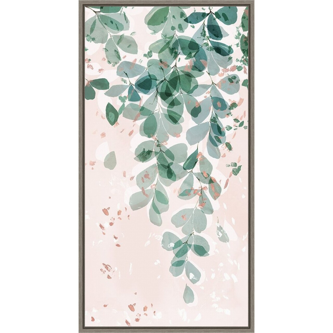 Hanging greenery by Isabelle Z 14-in. W x 27-in. H. Canvas Wall Art Print Framed in Grey